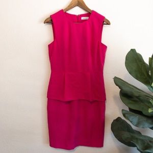 CALVIN KLEIN // Ponte Peplum Sheath Dress